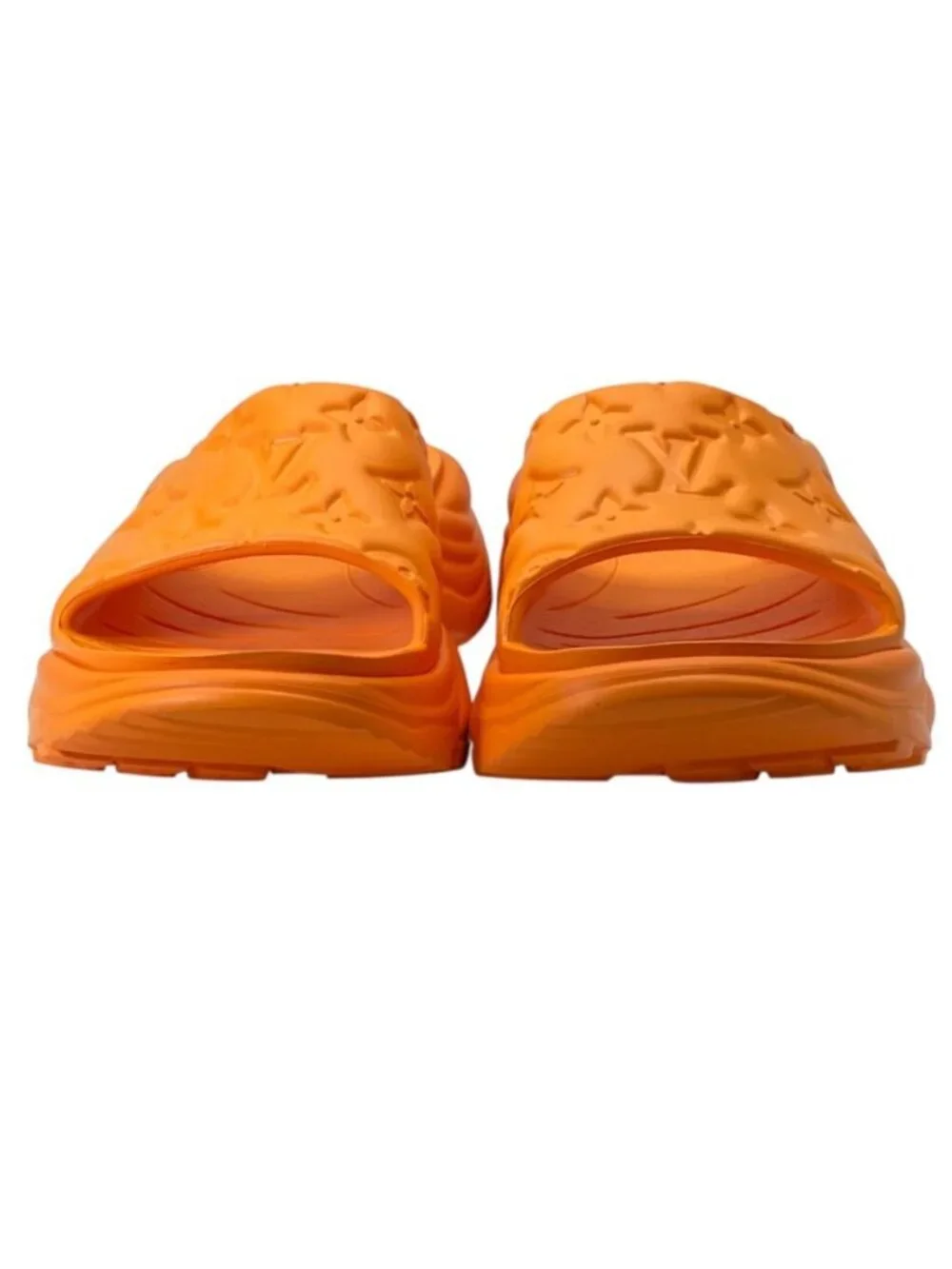 Louis Vuitton Pool 55 Line Sandals Monogram Embossed Rubber Orange